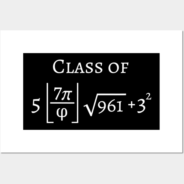 Class Of 2024 Math Geek Funny Pi 8th Grade Graduation Gift T shirt Wall Art by Tisine